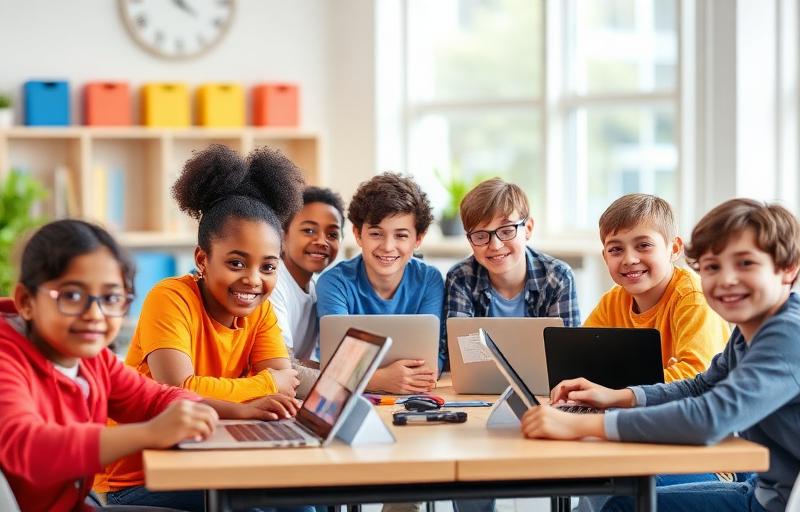 Children learning AI